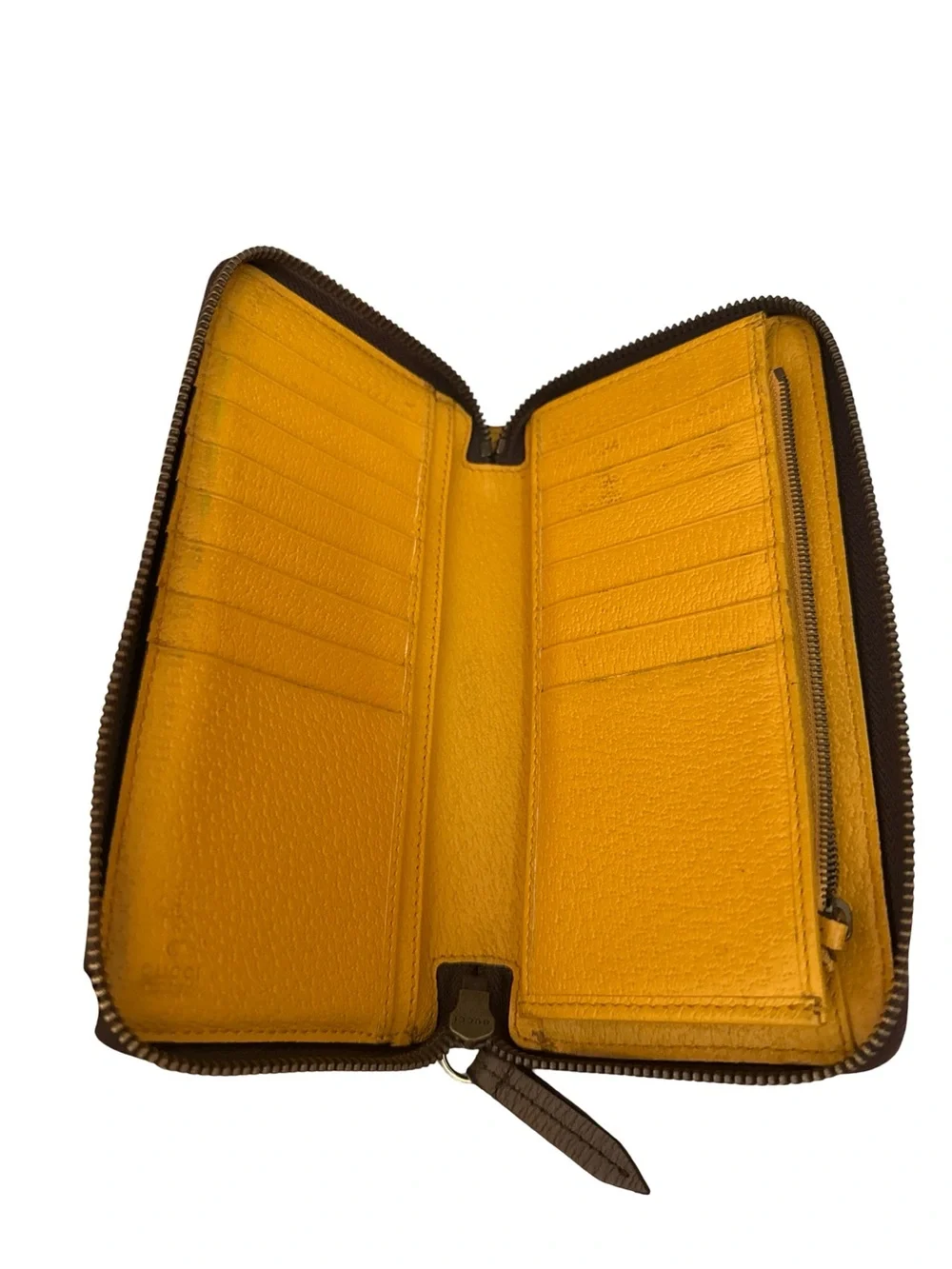 Gucci Beige Brown GG Supreme Zip-Around Wallet with Gold Accent Coated Canvas - Picture 6 of 15